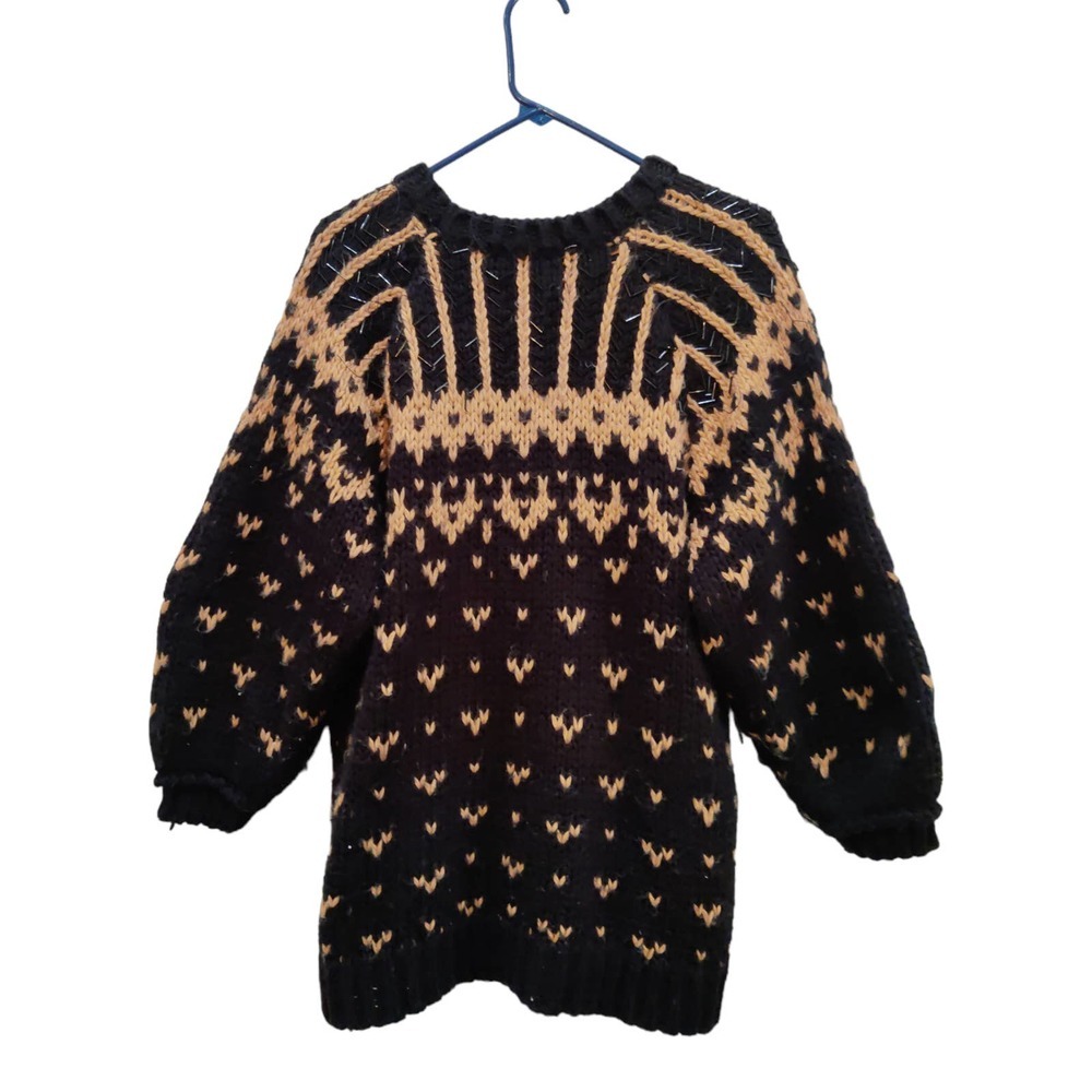 Zara Limited Edition Knit Sweater Black and Yellow oversize sweater Size Small - Picture 2 of 5